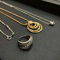 画像10390：Pt900 メレダイヤリング K18パールトップ 他貴金属おまとめ