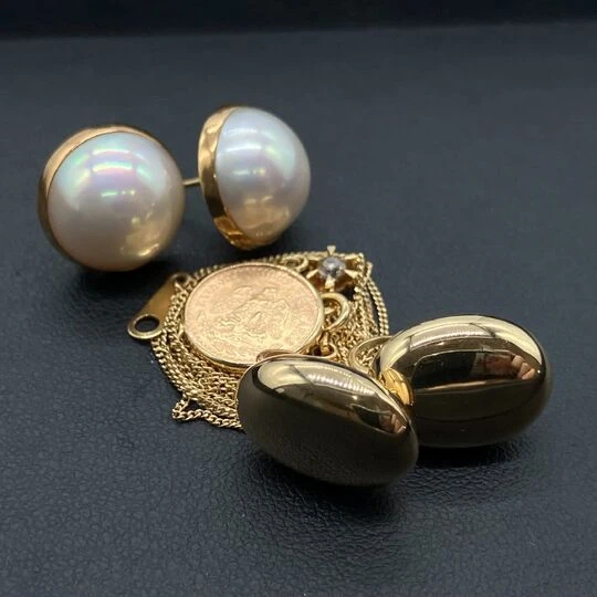 画像2133：K18 マベパールピアス 貴金属おまとめ