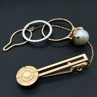 画像3672：Pt900 メレダイヤリング K18パールトップ 他貴金属おまとめ