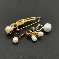 画像9704：Pt900 メレダイヤリング K18パールトップ 他貴金属おまとめ